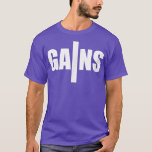 Mens GAINS Gym Fitness Workout Bodybuilding Motiva T-Shirt