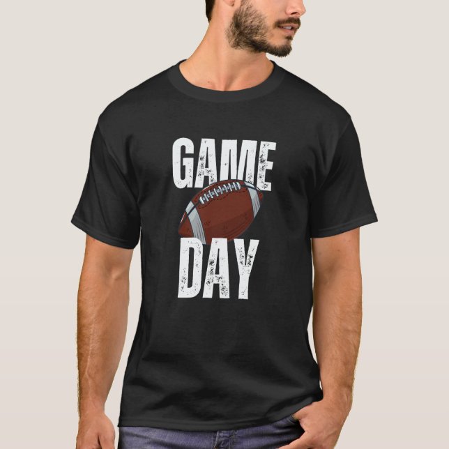 Mens Game Day Football Fantasy Rugby Ball Soccer T-Shirt (Front)
