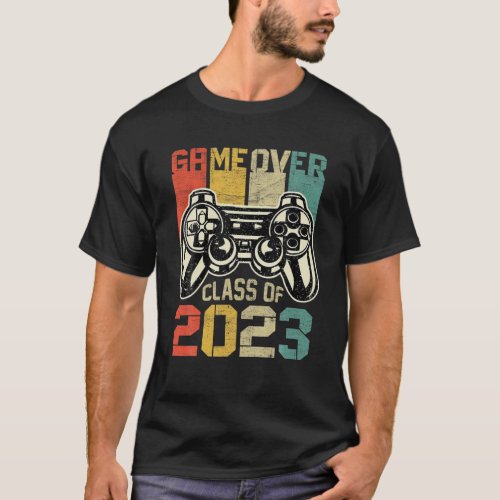 Mens Game Over Class Of 2023 Gamer Vintage Video G T_Shirt