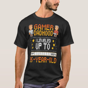 Mens Gamer Dadhood Leveled Up To 36 Year Old 36th T-Shirt