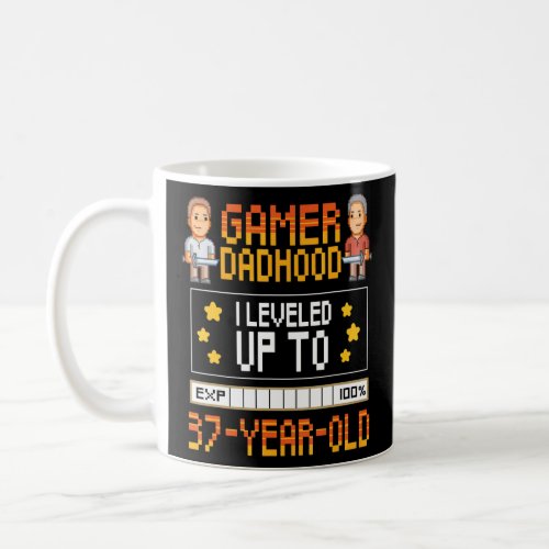 Mens Gamer Dadhood Leveled Up To 37 Year Old 37th  Coffee Mug