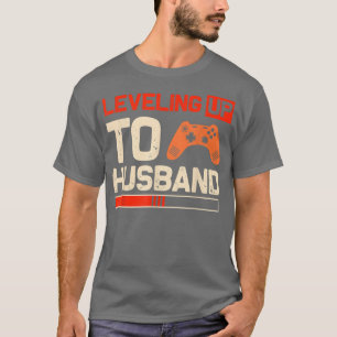 Mens Gamer Engagement Groom Wedding Leveling Up To T-Shirt