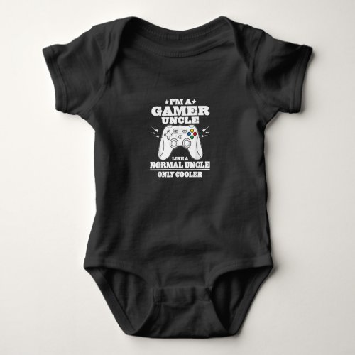 Mens Gamer Uncle  Like A Normal Dad  Funny Fathers Baby Bodysuit