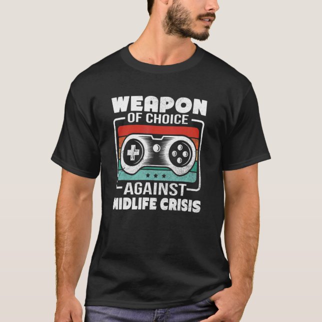 Mens Gamers In Midlife Crisis Play Videogames All  T-Shirt (Front)