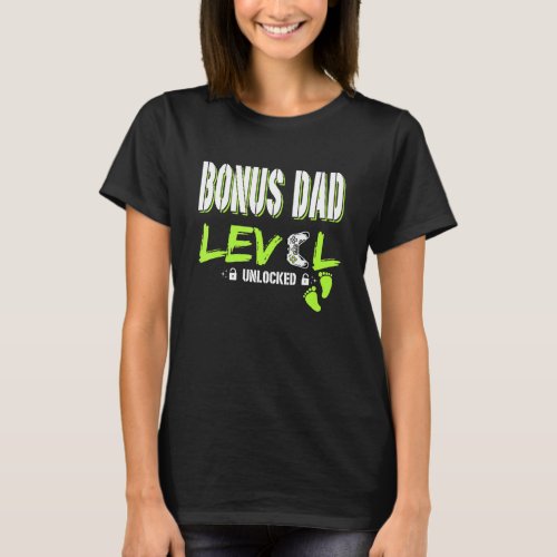 Mens Gaming Bonus Dad Level Unlocked Gamer Leveled T_Shirt