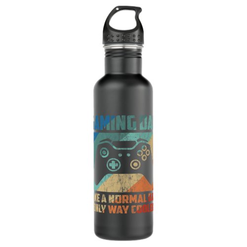 Mens Gaming Dad Like A Normal Dad But Way Cooler G Stainless Steel Water Bottle
