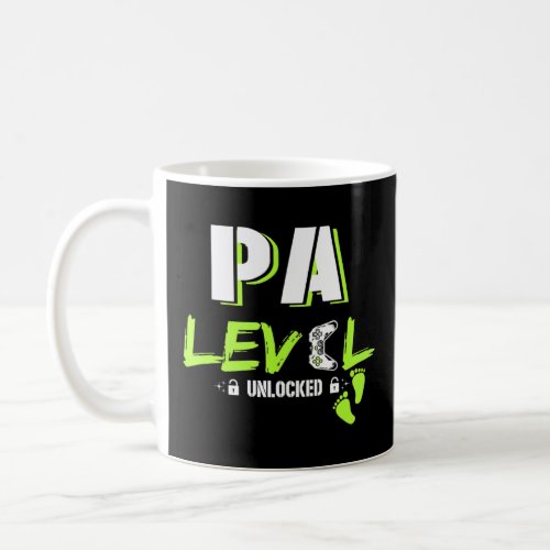 Mens Gaming Pa Level Unlocked Gamer Leveled Up Fat Coffee Mug