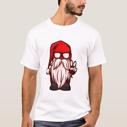 Mens Gangsta Gnome Santa Design   Funny Christmas T_Shirt