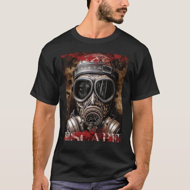 Mens Gas Mask Escape Military Streetwear Collectio T-Shirt (Front)