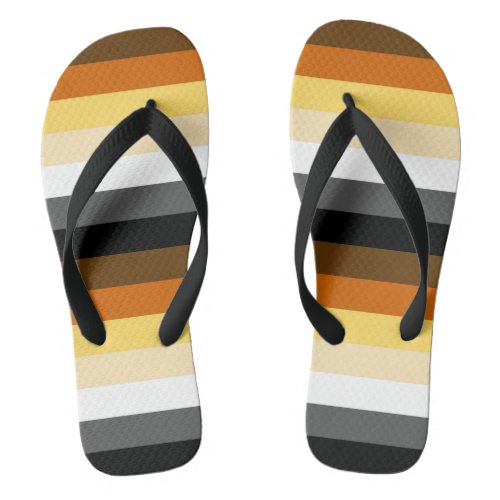 Mens Gay Bear Flag Stripes Flip Flops