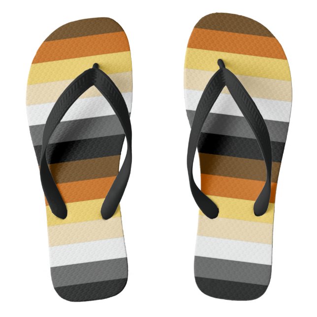 Men's Gay Bear Flag Stripes Flip Flops (Footbed)
