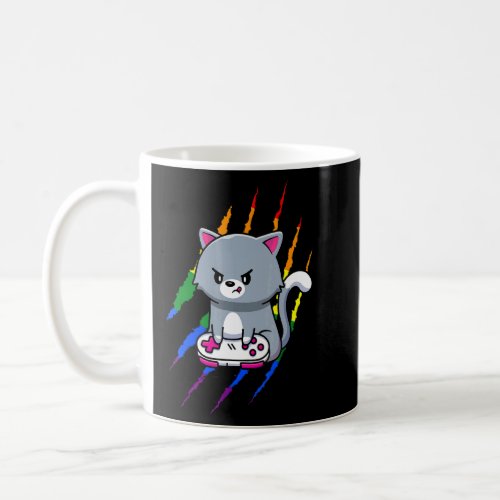 Mens Gay Cat Gamer Cat Pride Lgbt Video Game  Coffee Mug