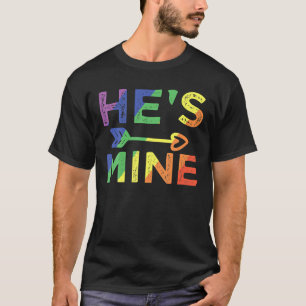 Mens Gay Couple Matching He's Mine LGBT Pride T-Shirt