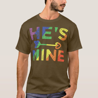 Mens Gay Couple Matching He's Mine LGBT Pride T-Shirt