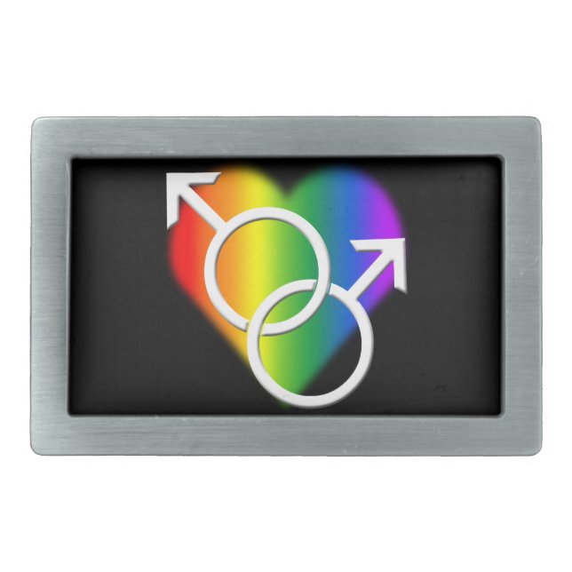 Men's Gay Pride Belt Buckle Same-Sex Love Gifts (Front)