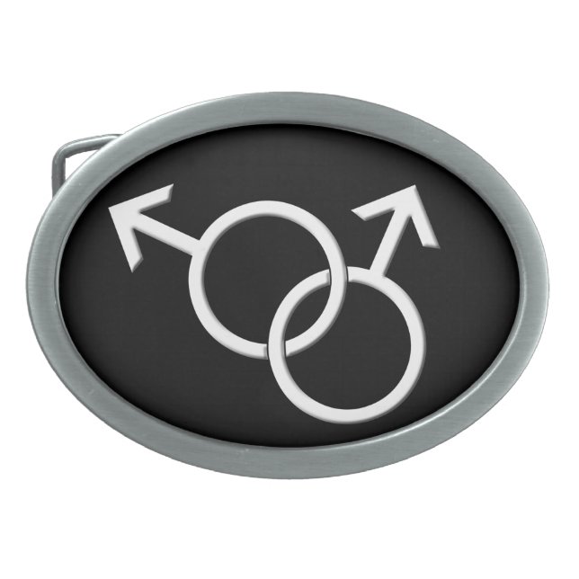 Men's Gay Pride Belt Buckle Same-Sex Love Gifts (Front)