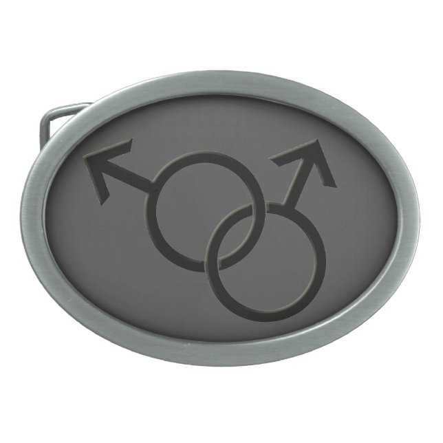 Men's Gay Pride Belt Buckle Same-Sex Love Gifts (Front)