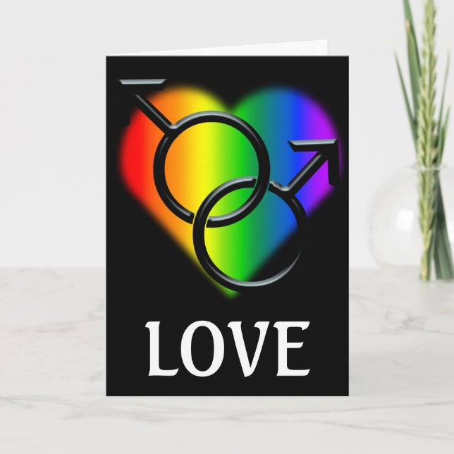 Men's Gay Pride Cards Personalized Love Cards (Front)