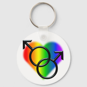 Men's Gay Pride Keychain Rainbow Love Gift