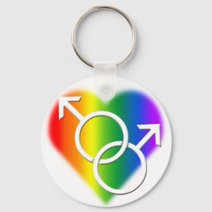 Men's Gay Pride Keychain Rainbow Love Keychain