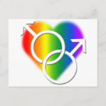 Men's Gay Pride Postcards Rainbow Love Cards