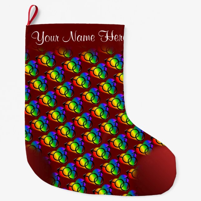 Men's Gay Pride Stocking Personalize Love Stocking (Front)