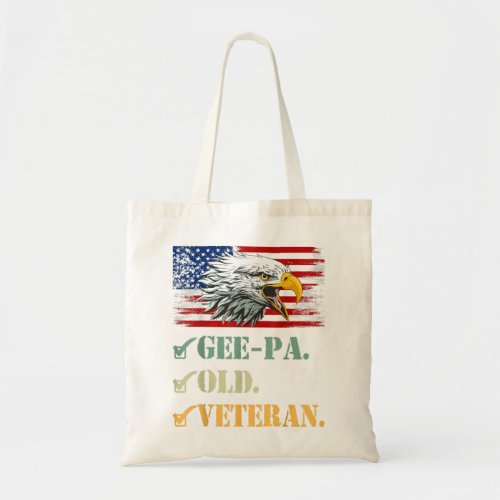 Mens Gee_Pa Old Veteran American Eagle Flag Cool M Tote Bag