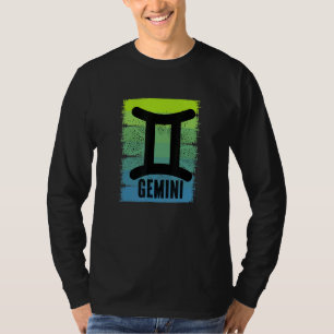 Mens Gemini Symbol May June Birthday Zodiac Womens T-Shirt