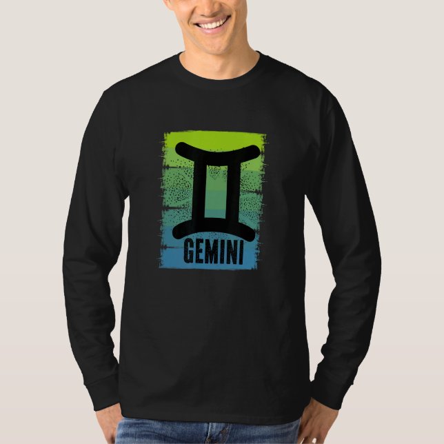 Mens Gemini Symbol May June Birthday Zodiac Womens T-Shirt (Front)