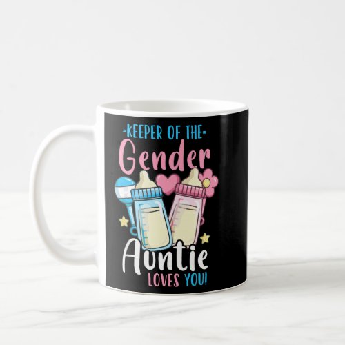 Mens Gender Reveal Party Auntie Keeper of the Gend Coffee Mug