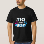 Mens Gender reveal tio says boy matching family ba T-Shirt
