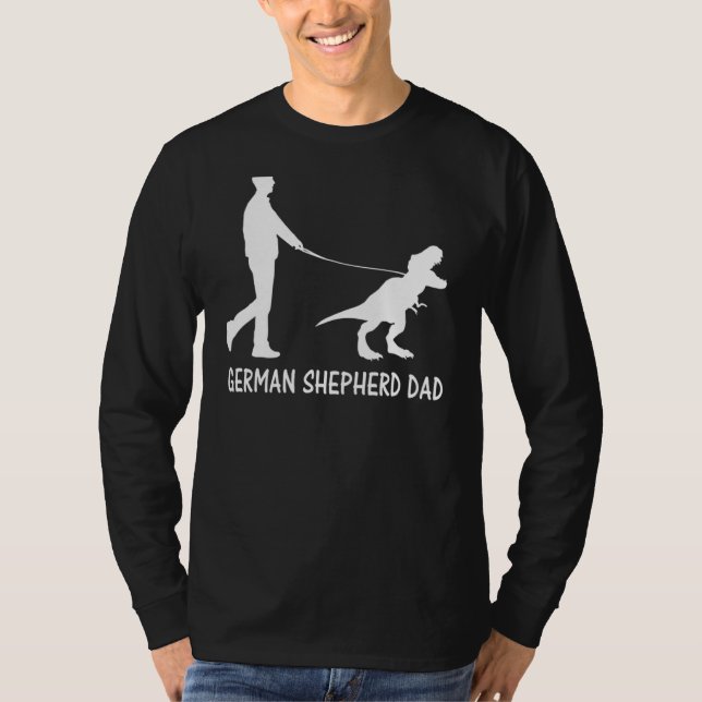 Mens German Shepherd Dad Dinosaur Gsd Owners  Fath T-Shirt (Front)