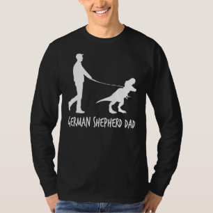 Mens German Shepherd Dad Dinosaur Gsd Owners Fath T-Shirt