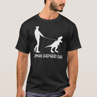 Mens German Shepherd Dad Dinosaur Gsd Owners Fath T-Shirt