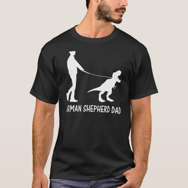 Mens German Shepherd Dad Dinosaur Gsd Owners  Fath T-Shirt (Front)