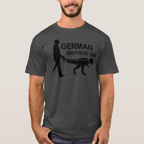 Mens German Shepherd Dad Dinosaur GSD Owners T_Shirt