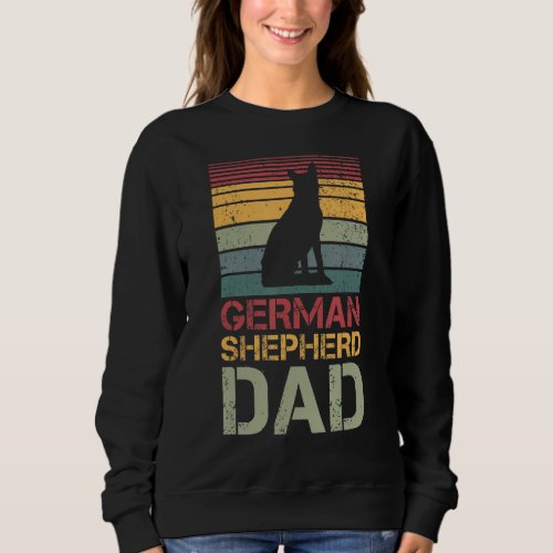 Mens German Shepherd Dad Vintage Dog Dogs Paw Paws Sweatshirt