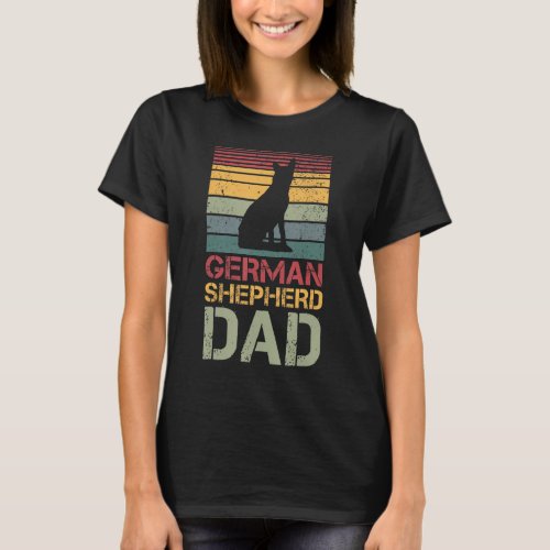 Mens German Shepherd Dad Vintage Dog Dogs Paw Paws T_Shirt