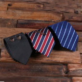 Men's Gift Box Set: Silver Cufflinks, Clip & Tie (Top)