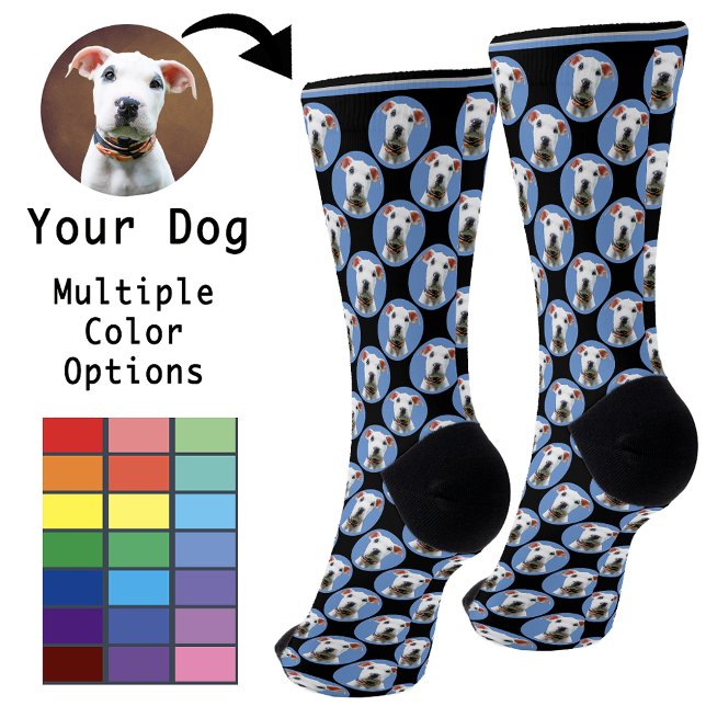 Mens Gift Fathers Day Personalized Dog Photo Face Socks (Creator Uploaded)