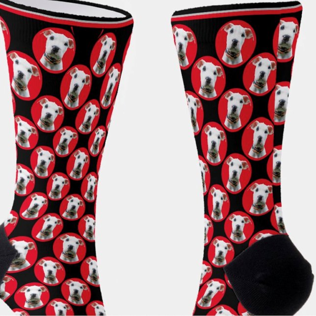 Mens Gift Fathers Day Personalized Dog Photo Face Socks (Creator Uploaded)