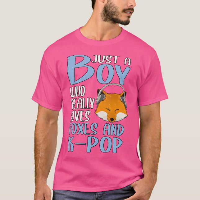 Mens Gift Just A Boy Who Really Loves Foxes And K- T-Shirt (Front)