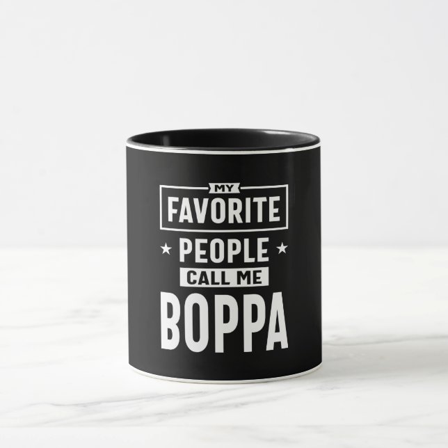 Mens Gift My Favorite People Call Me Boppa Mug (Center)