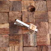 Men's Gift Set: Wooden Cufflinks and Tie Bar (Front Left)