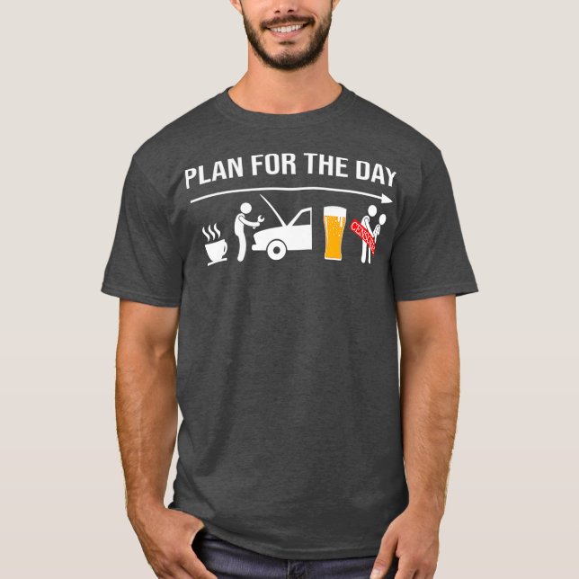 Mens Gifts For Mechanics Funny Coffee Wrench T-Shirt (Front)