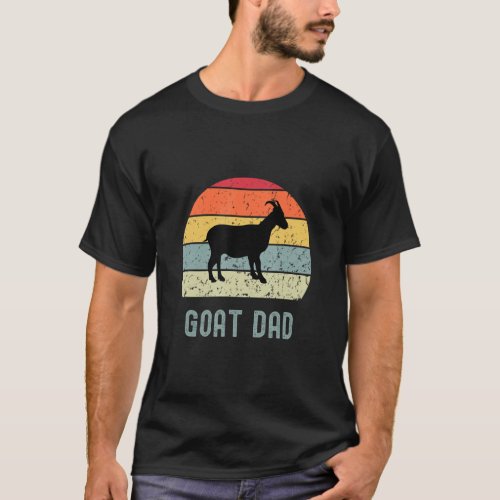 Mens Goat Dad Retro Vintage Groovy Farm Animal Dad T_Shirt