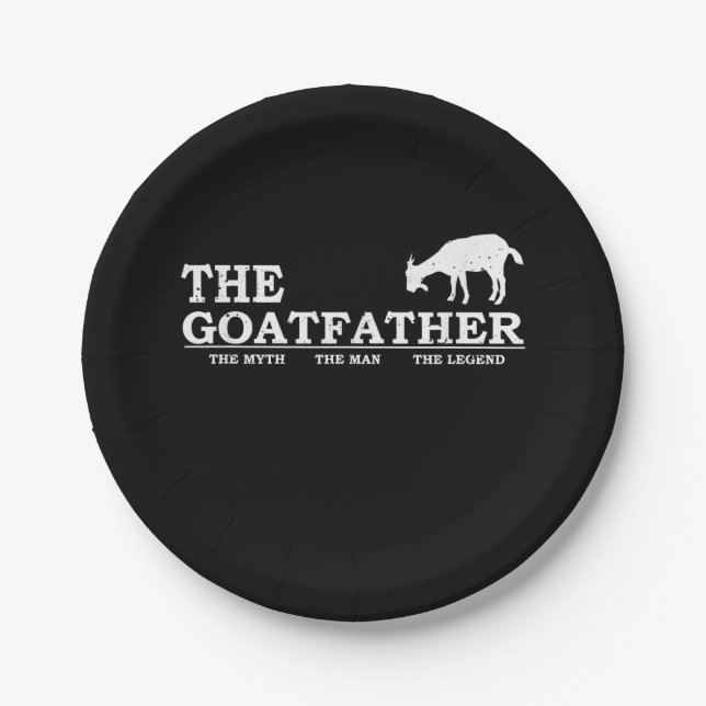 Mens Goat Far Pet Lover Fars Day Paper Plates (Front)