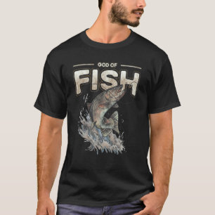 Mens God Of Fish Artwork  Quote Flies Trout Fishin T-Shirt