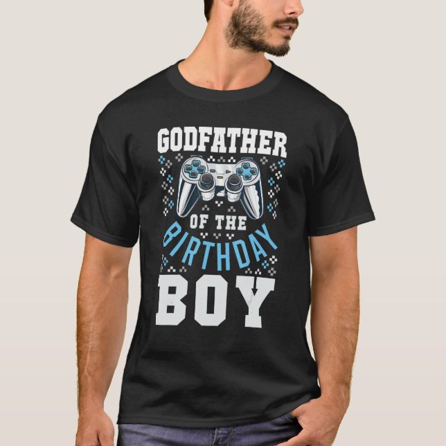 Mens Godfather Of The Birthday Boy Matching Video  T-Shirt (Front)