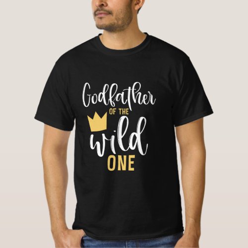 Mens Godfather of the Wild One 1st Birthday First  T_Shirt